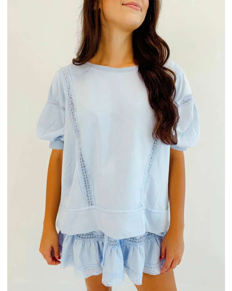 Lace Ribbon Sweat Set