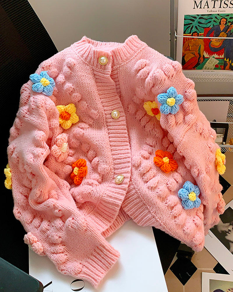 Floral Knit Cardigan【On Sale】