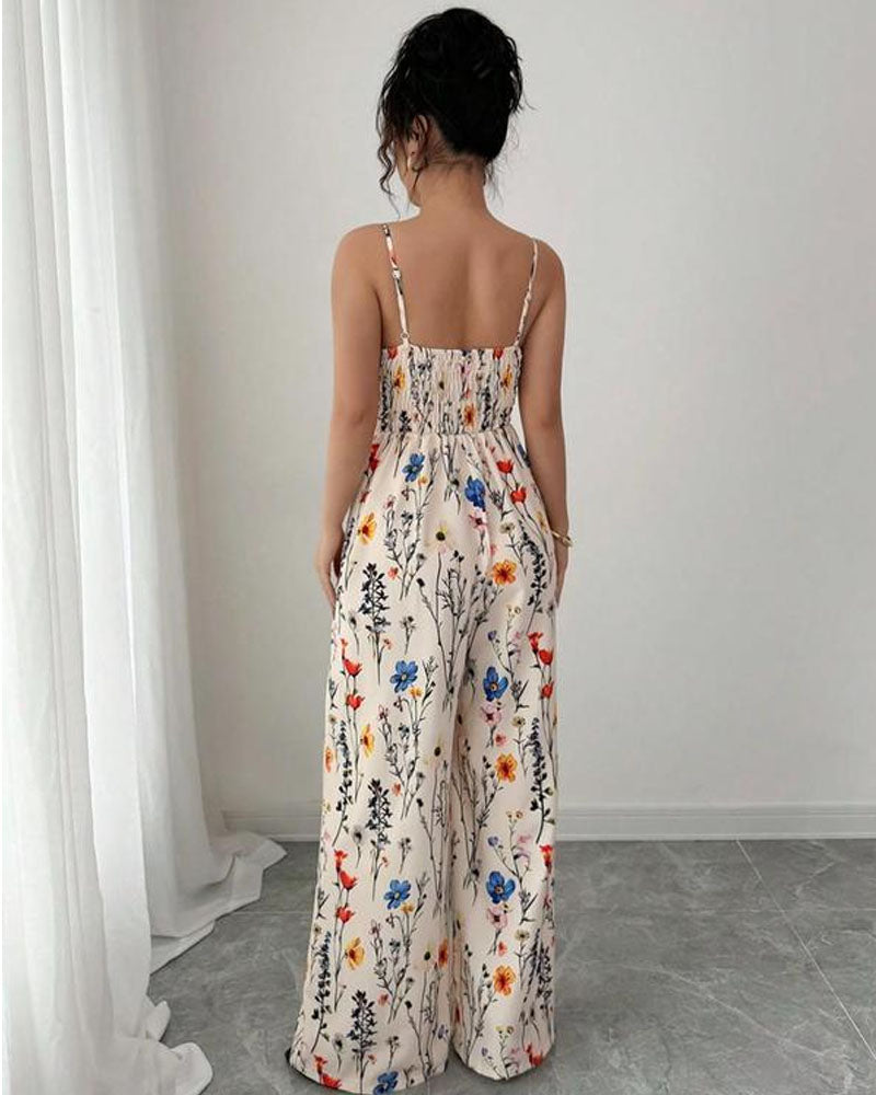Floral Wide Leg Jumpsuit