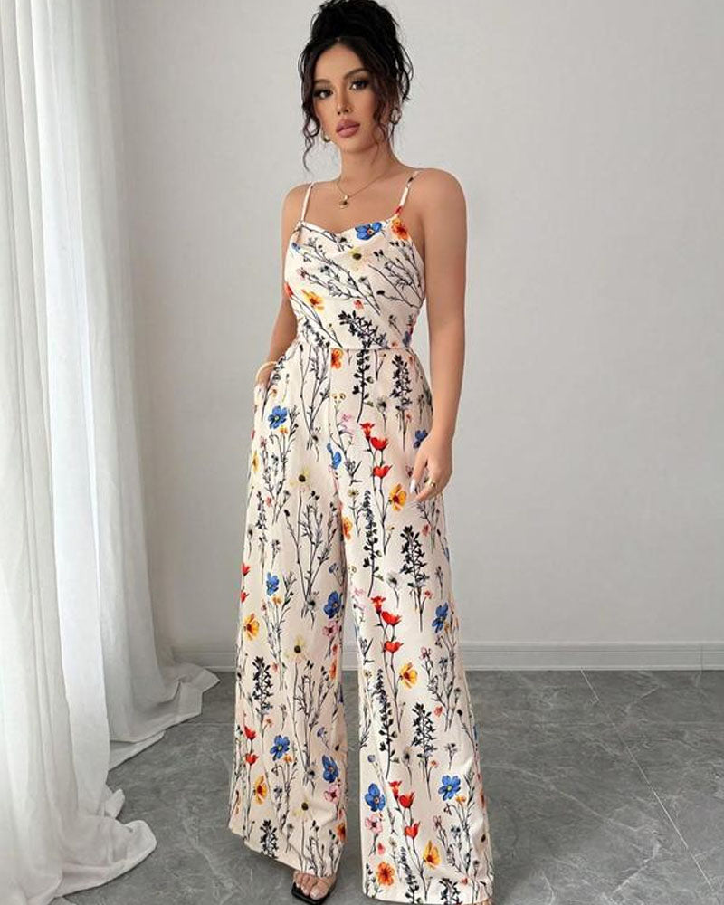 Floral Wide Leg Jumpsuit