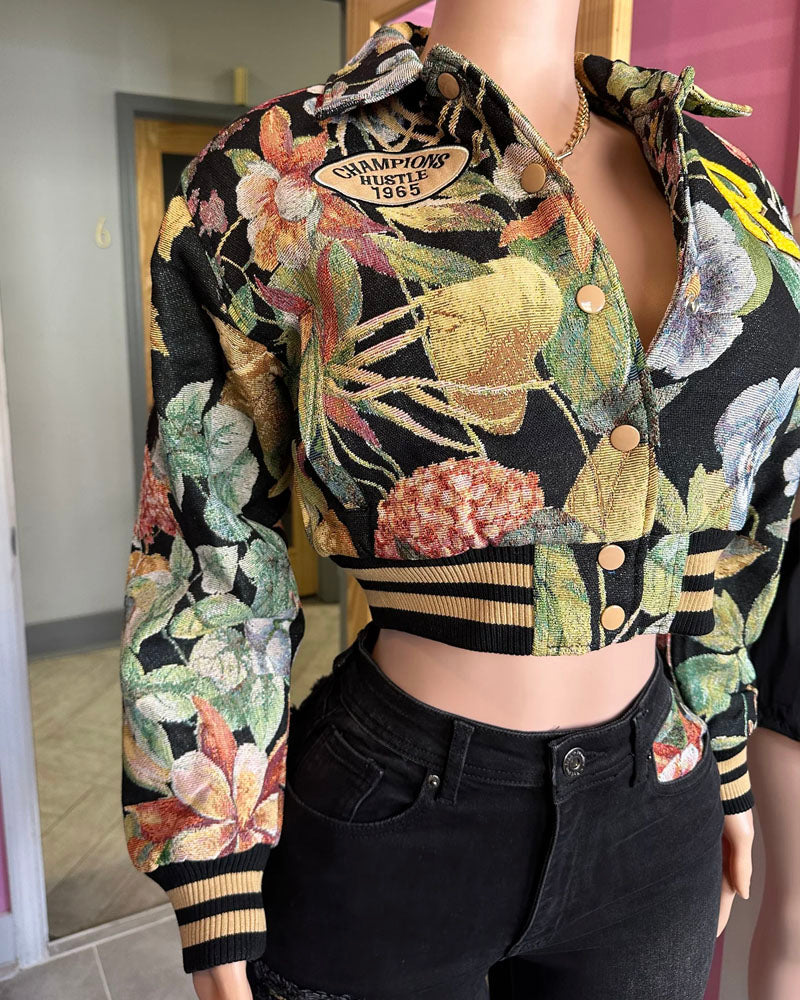 Floral Varsity Jacket