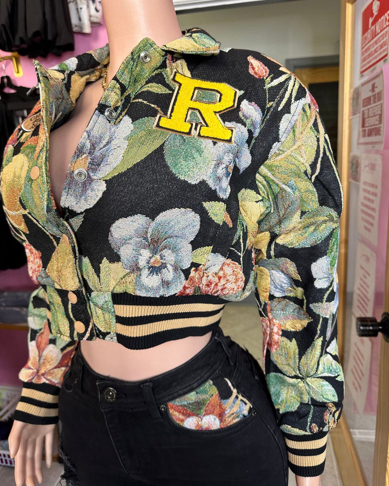 Floral Varsity Jacket