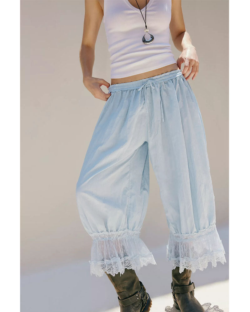 Lace Hem Bloomer Pants