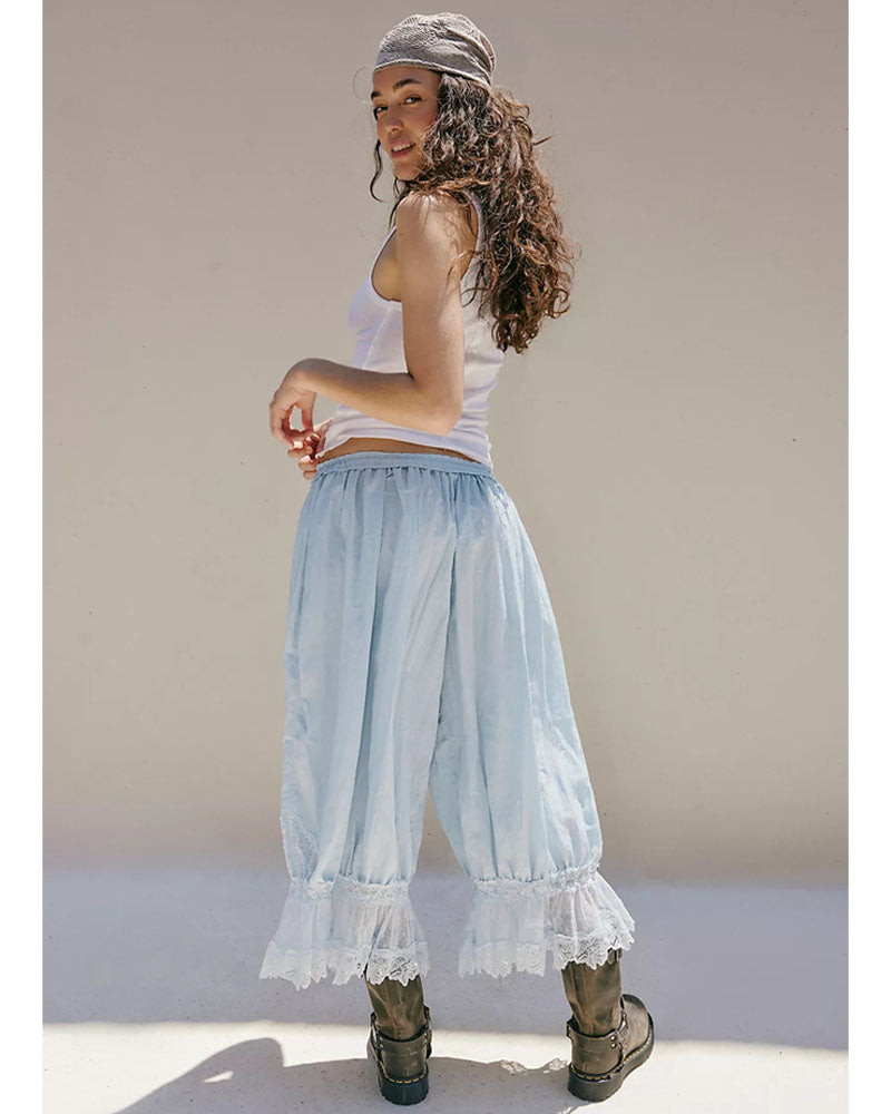 Lace Hem Bloomer Pants