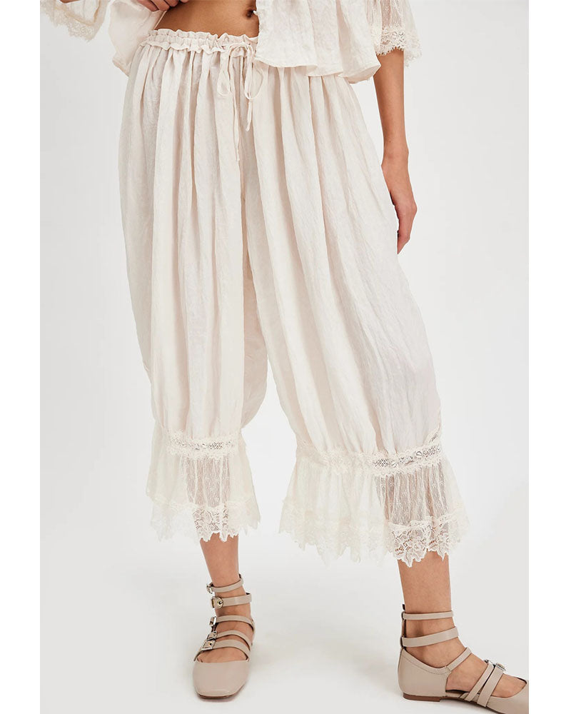 Lace Hem Bloomer Pants