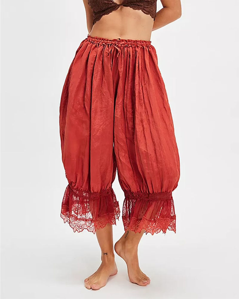 Lace Hem Bloomer Pants