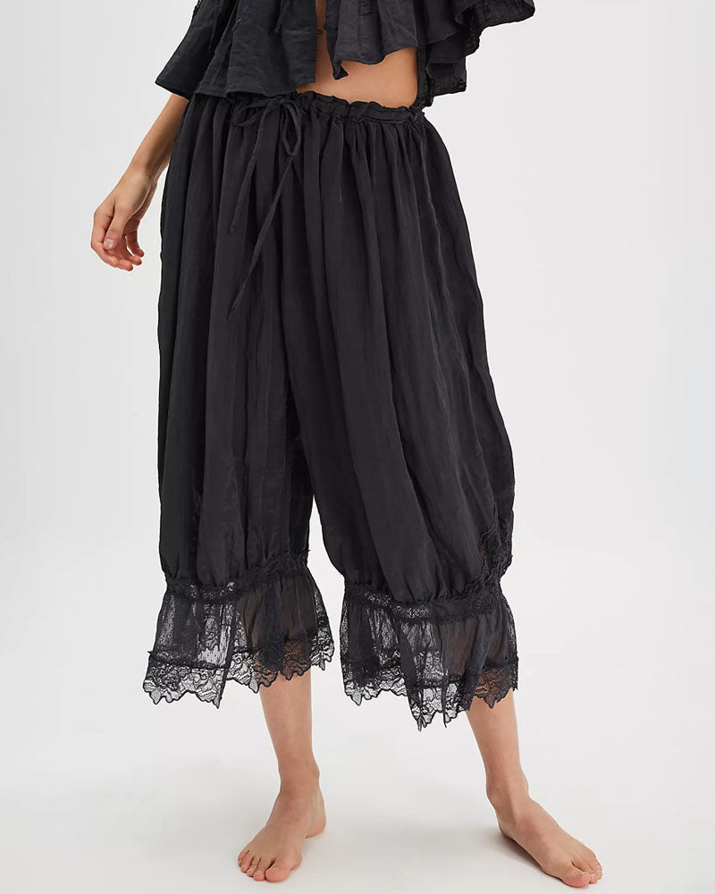 Lace Hem Bloomer Pants