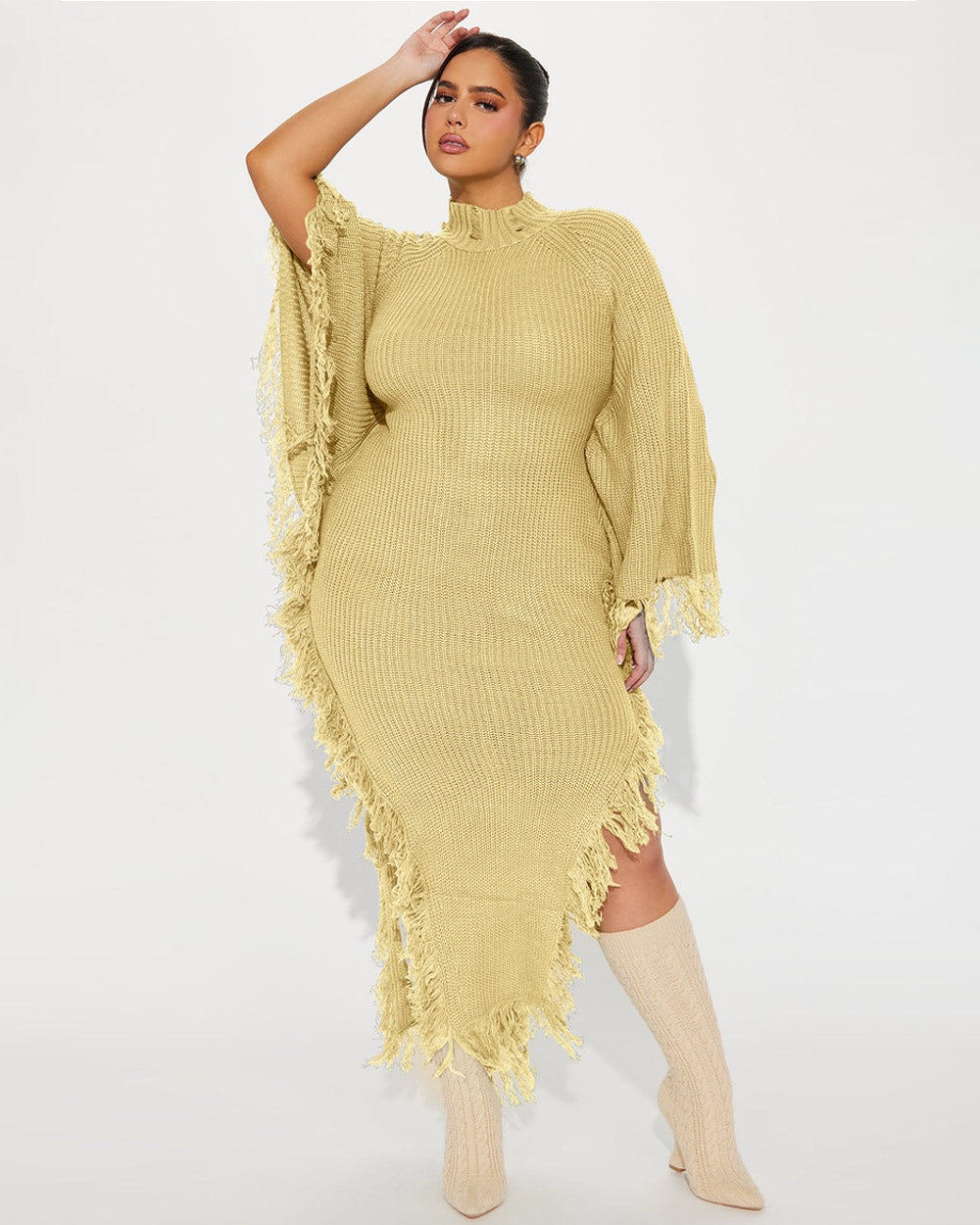 Bennett Fringe Affair Asymmetric Knit Dress