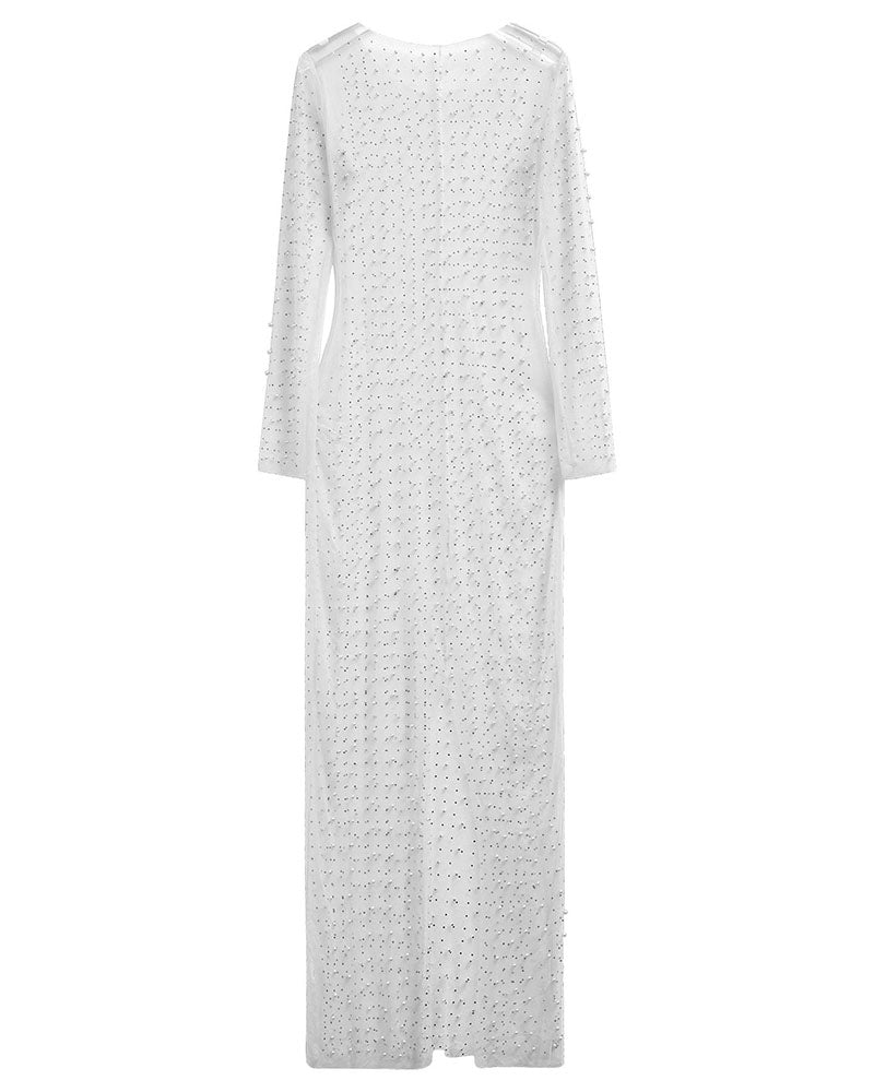 Full Pearl Mesh Cover up Dress