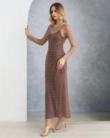 Full Pearl Mesh Cover up Dress