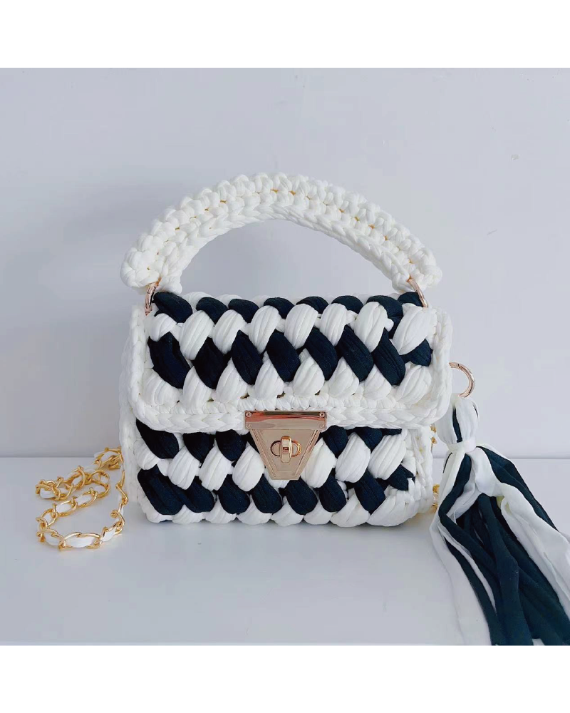 Girl's Colorblock Crochet Shoulder Bag