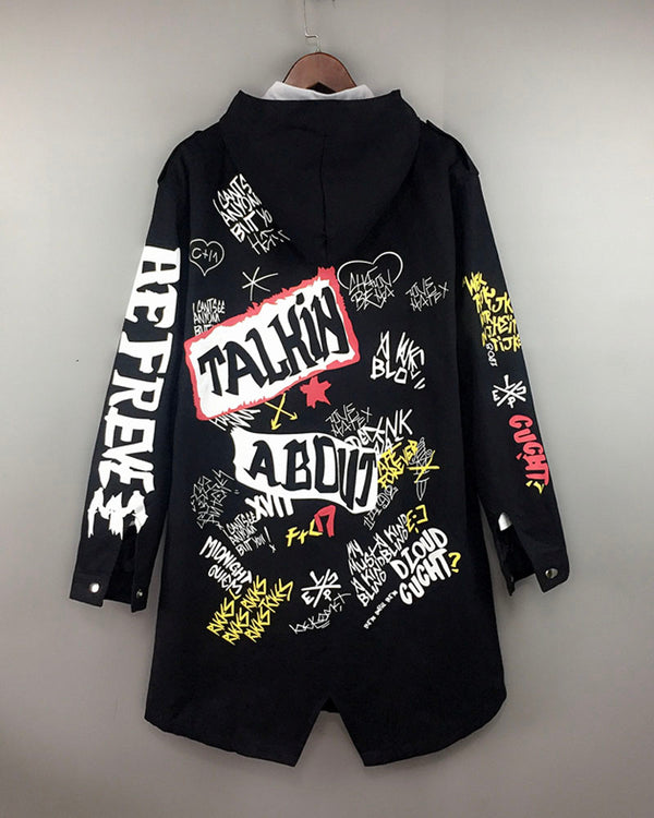 Graffiti Hooded Coat