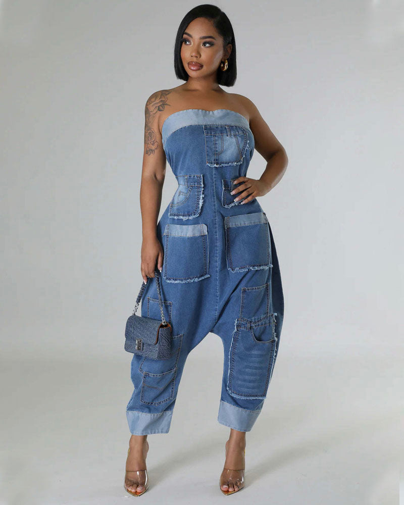 Hand down Denim Jumpsuit