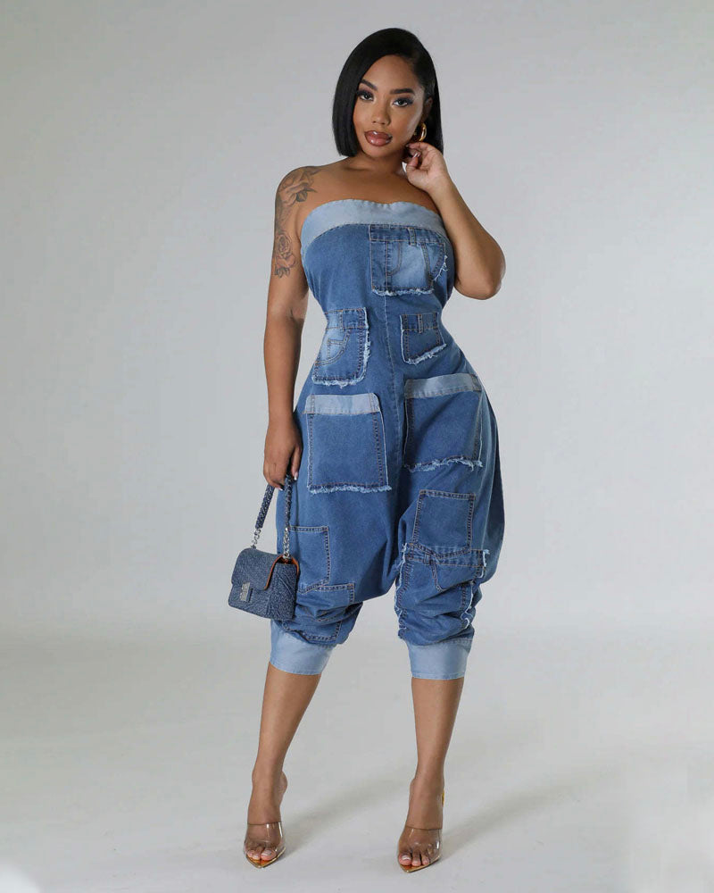 Hand down Denim Jumpsuit