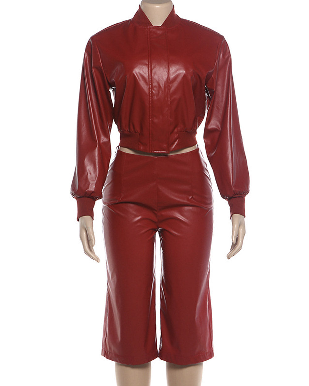 In Charge Faux Leather Bermuda Set