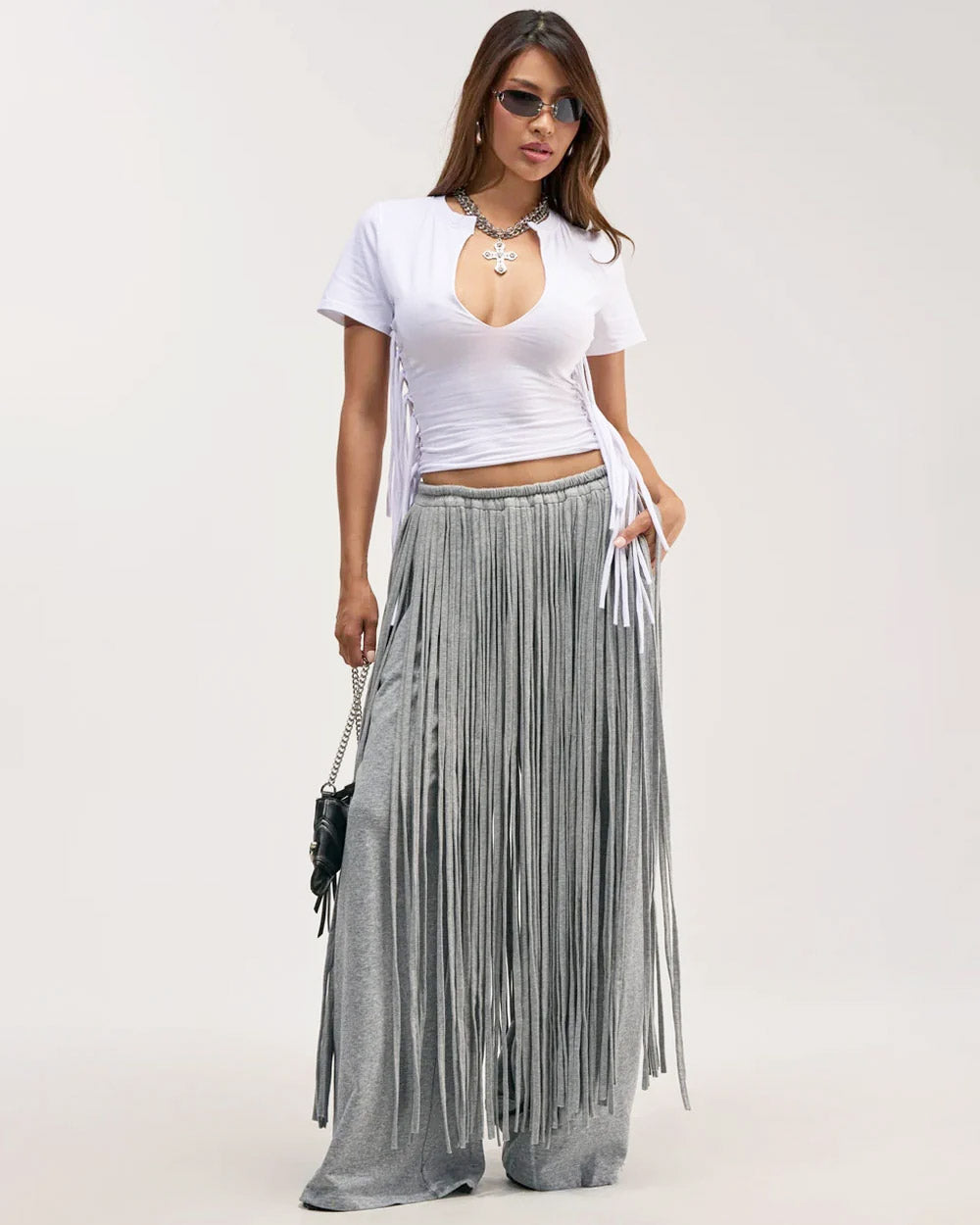 In Motion Fringe Wide-Leg Pants