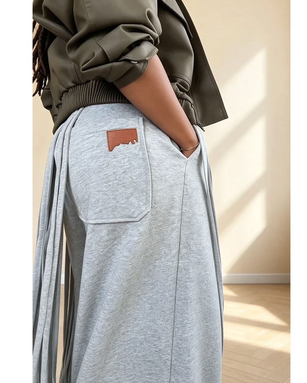 In Motion Fringe Wide-Leg Sweatpants