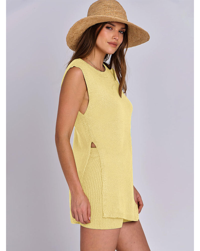 Knitted Honey Short Set