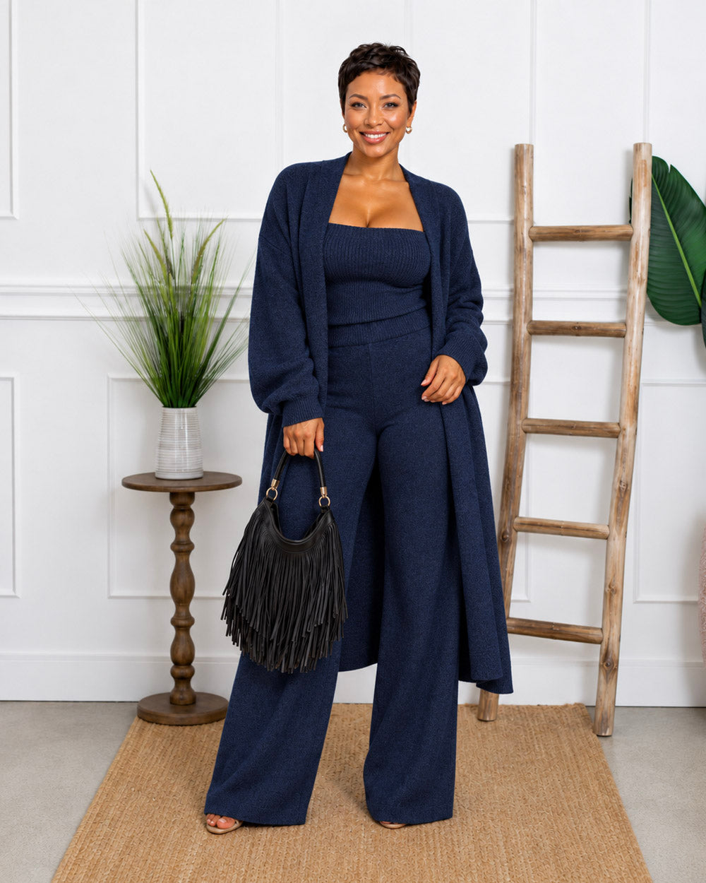 Layered Ease 3-Piece Knit Cardigan Set