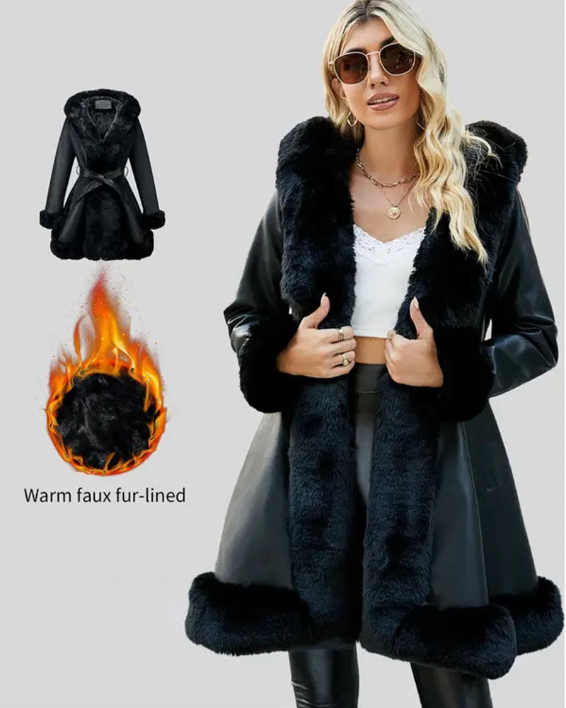 Leather Faux Fur Jacket