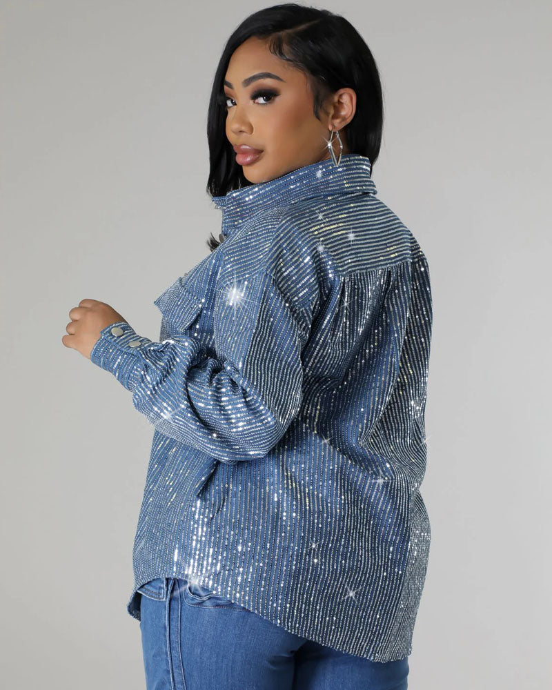 Denim Sequin Shirt