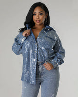 Denim Sequin Shirt