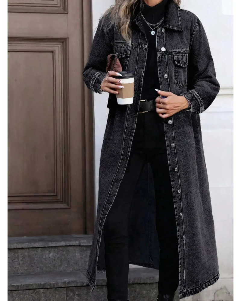 Follow My Lead Denim Trench