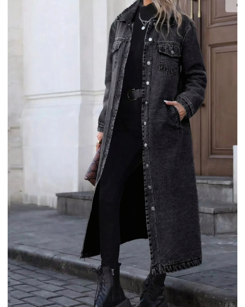 Follow My Lead Denim Trench
