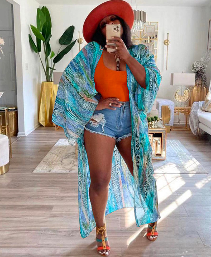 MIXED ANIMAL PRINT KIMONO Snazzyin