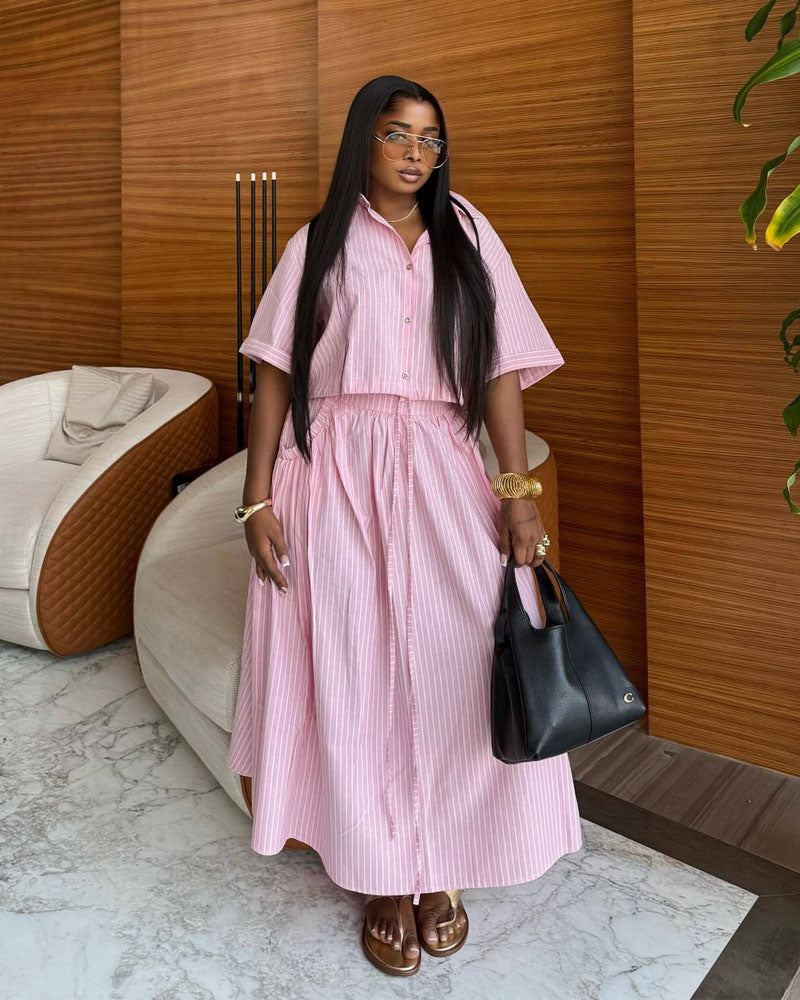 Main Character Striped Skirt Set