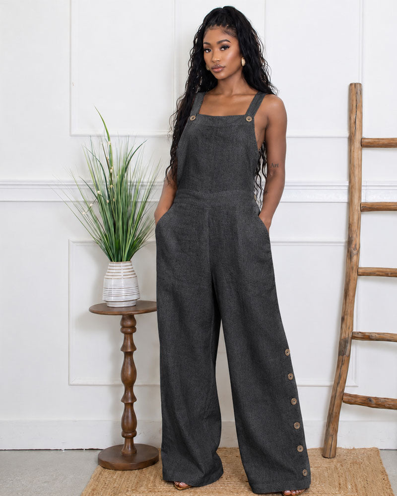 Marlow Button Wide-Leg Overall