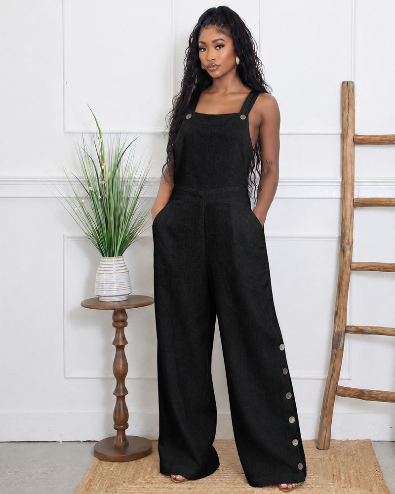 Marlow Button Wide-Leg Overall