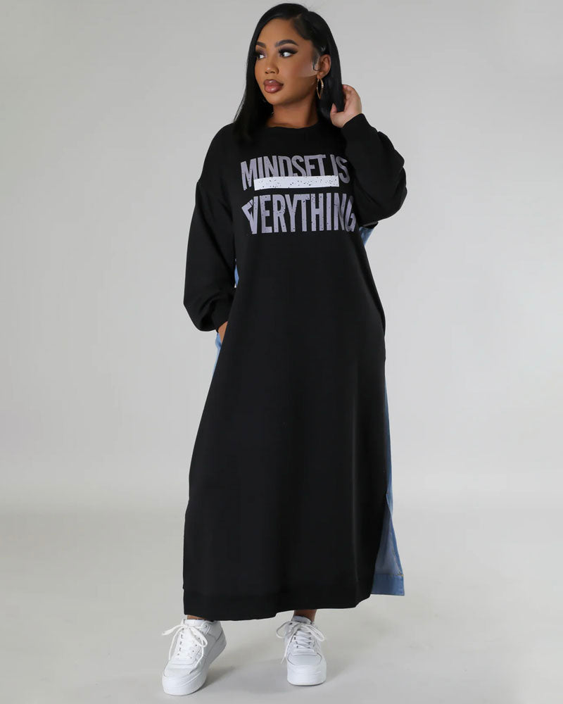 Mindset is Everything Denim Dress