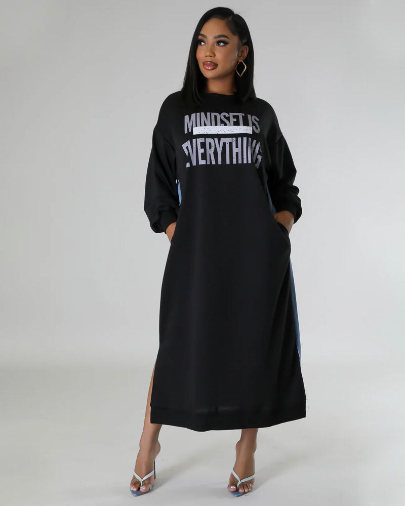 Mindset is Everything Denim Dress