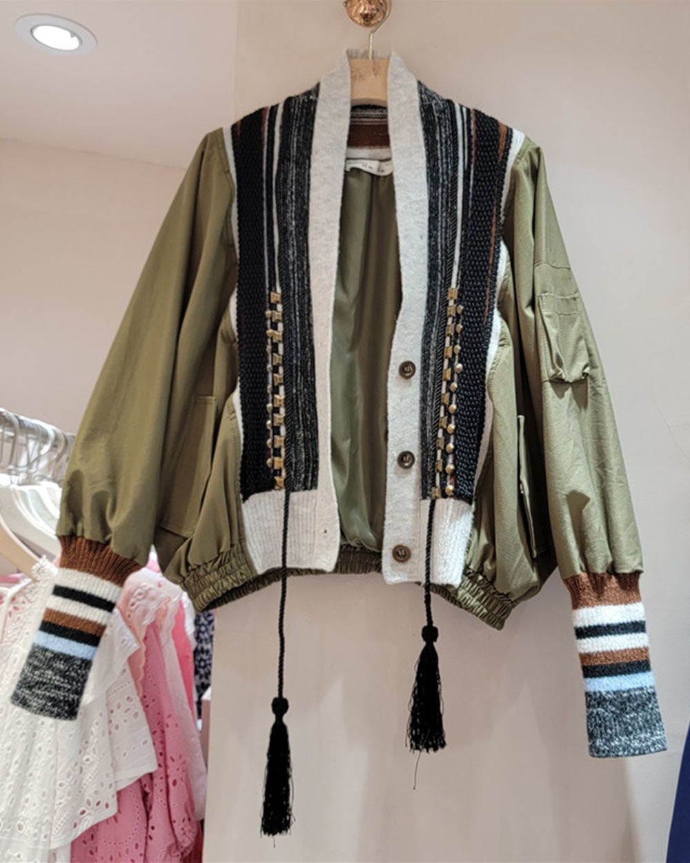 Mixed Signals Studded Patchwork Jacket