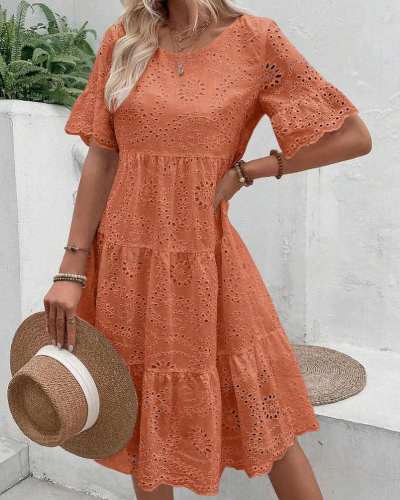 Mori Girl Broderie Tiered Dress