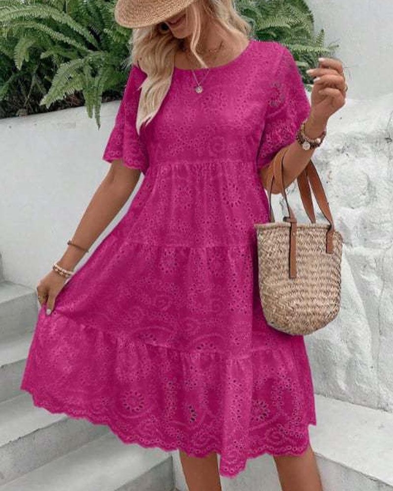 Mori Girl Broderie Tiered Dress