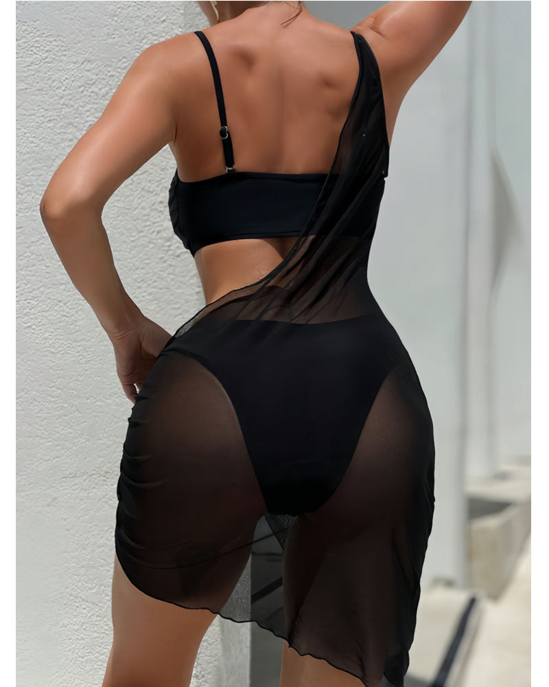Noir Halo Ring-Linked Swim Set