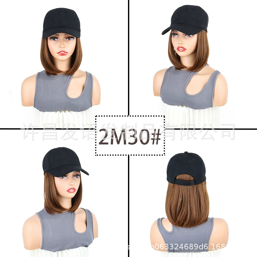 baseball cap wig hat