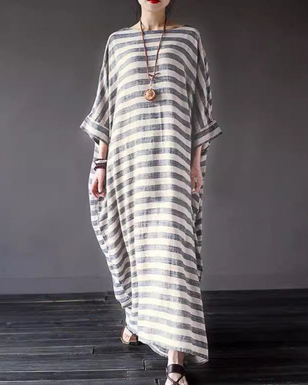 Oversized Striped Maxi Dress
