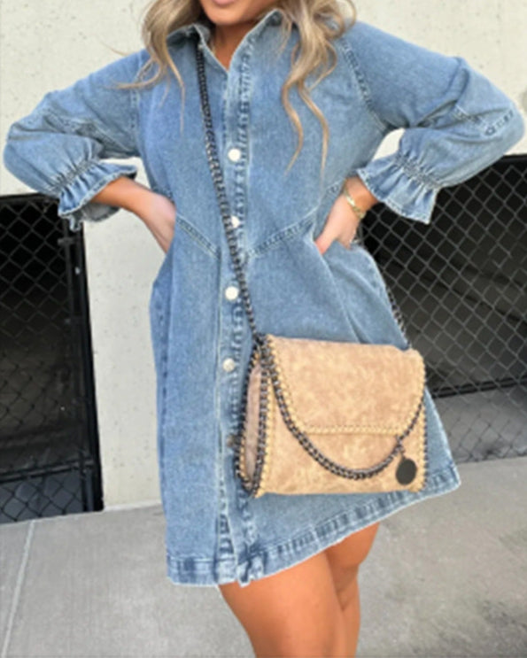 Babydoll Denim Shirt Dresses