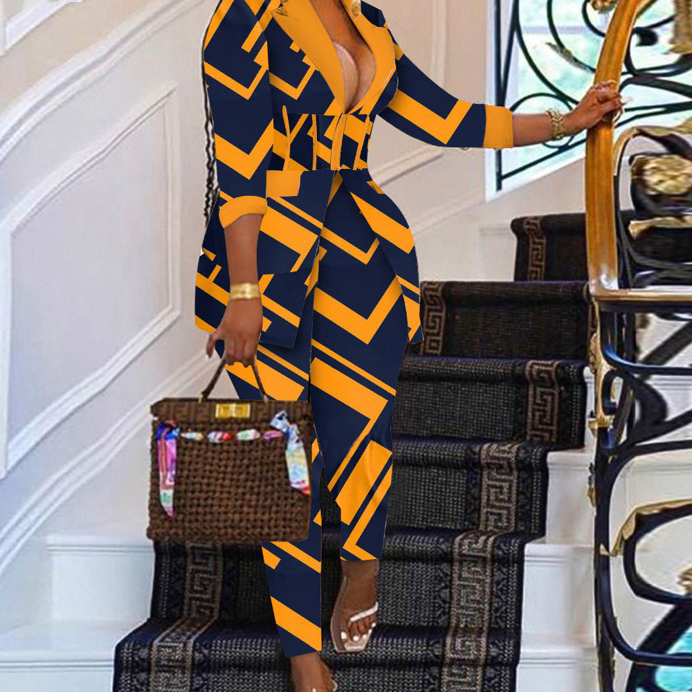 Houndstooth Blazer Pants Set