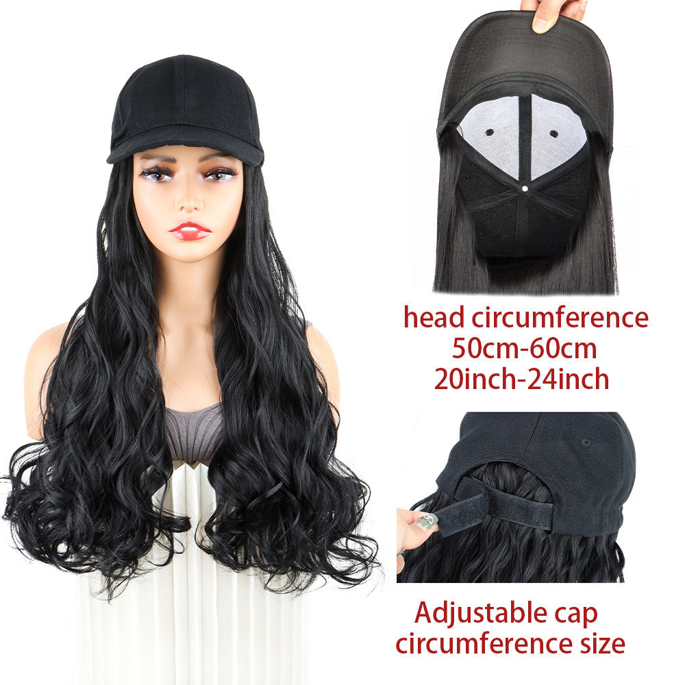 baseball cap wig hat