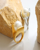 Y-shaped pearl personality ring