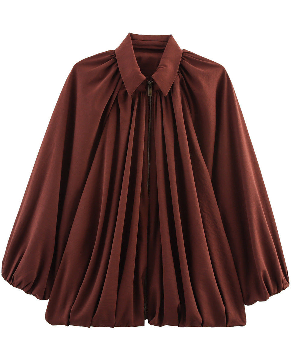 Batwing Sleeves Bomber Jacket