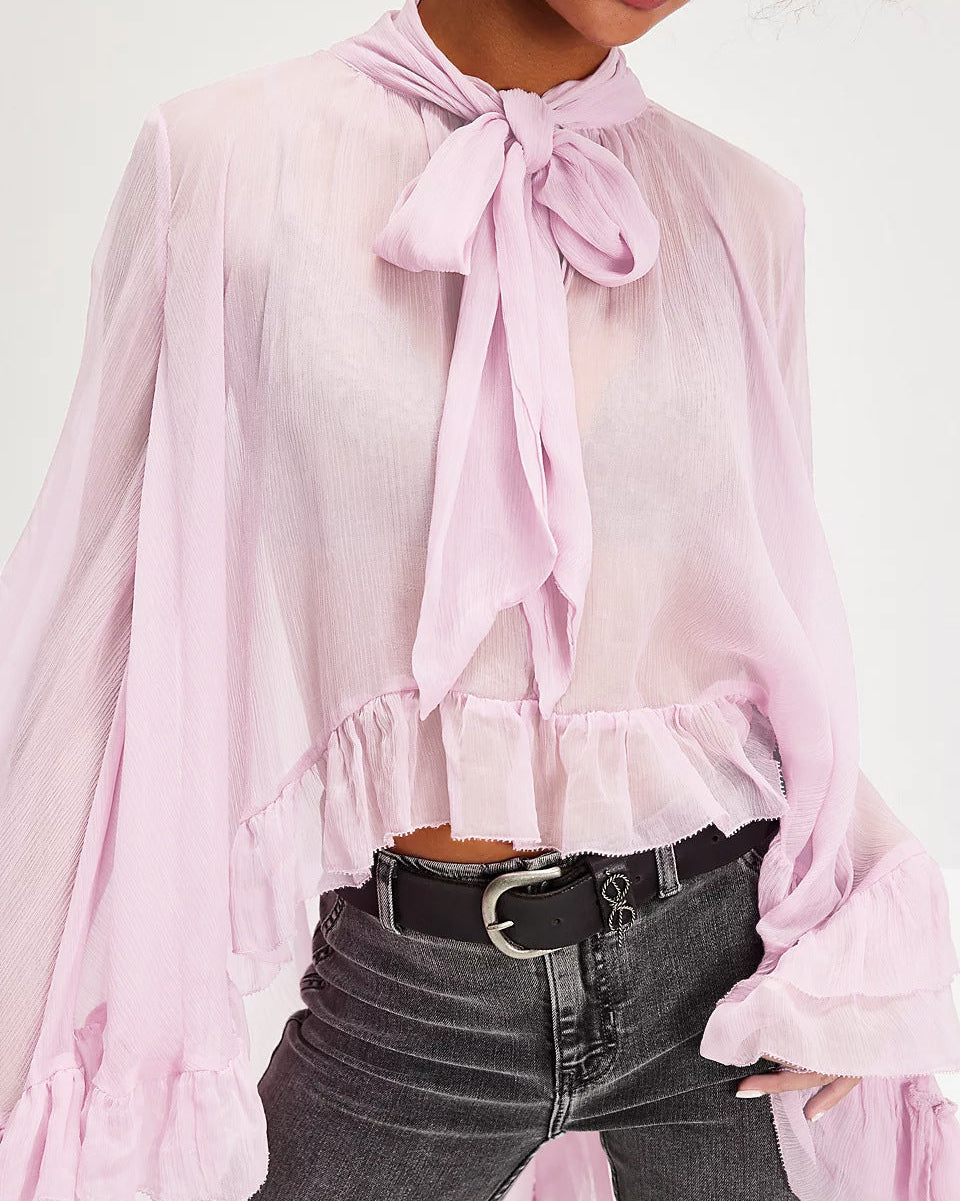 Ruffle Tie Detail Blouse