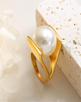 Y-shaped pearl personality ring