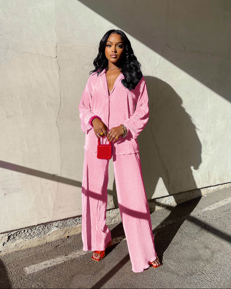 KRISSIE Pleated Pant Set
