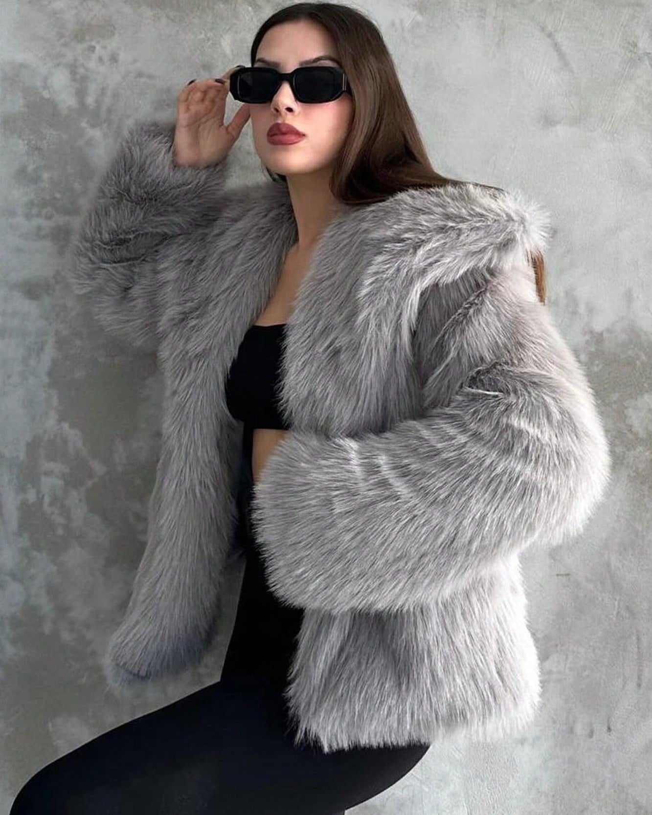 Demla Oversized Faux Fur Jacket