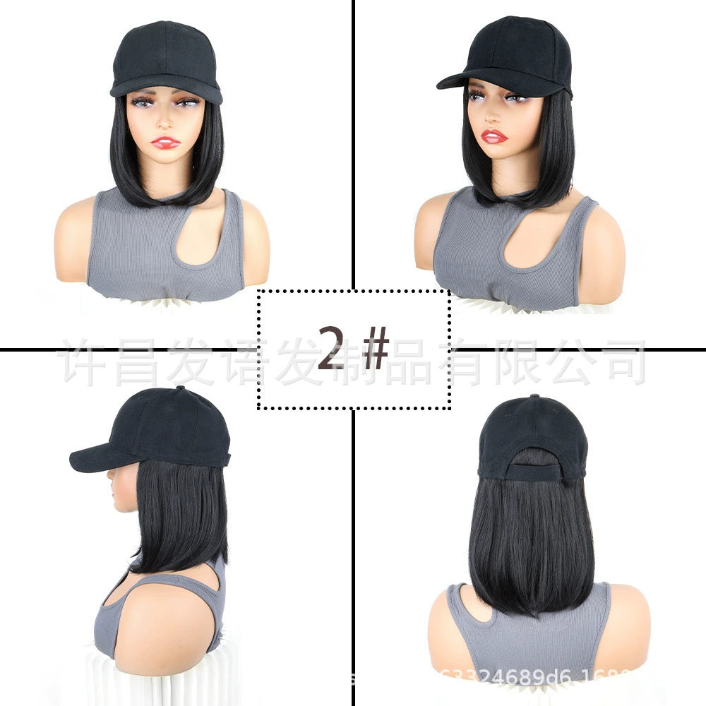 baseball cap wig hat